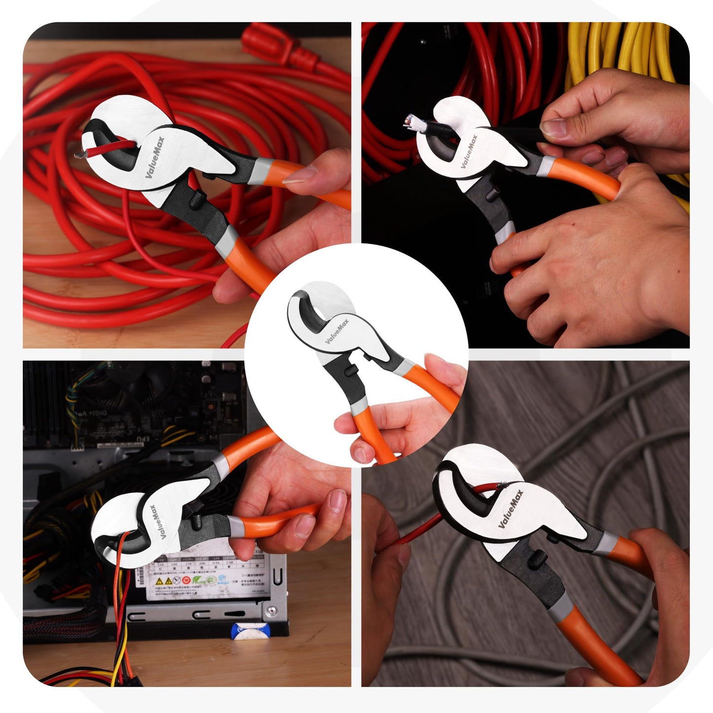 ValueMax 10-Inch Heavy-Duty Cable Cutter for Aluminum, Copper Battery Cables and Communication Wires