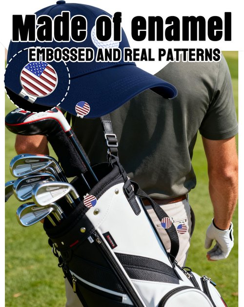 BSTWARM 50 Pcs Magnetic Golf Ball Markers, Markers Assorted Patterns Value Gift Set Mark Golf Divot Tool Accessories for Men Weman Golfers