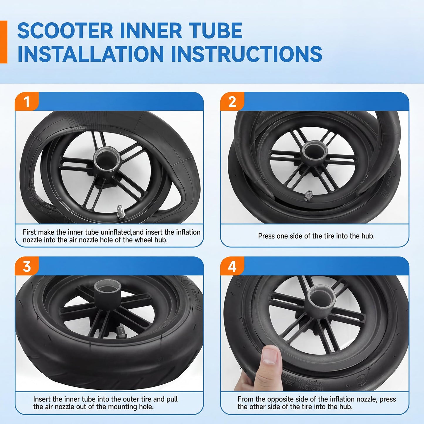 NAIXTYRE (2 Pack) 10x2.5,60/70-6.5 Thicker Inner Tubes. Replacement Wheels for Ninebot G30 Max/ G30 G30D/ G30LP Mobility Electric Scooters.