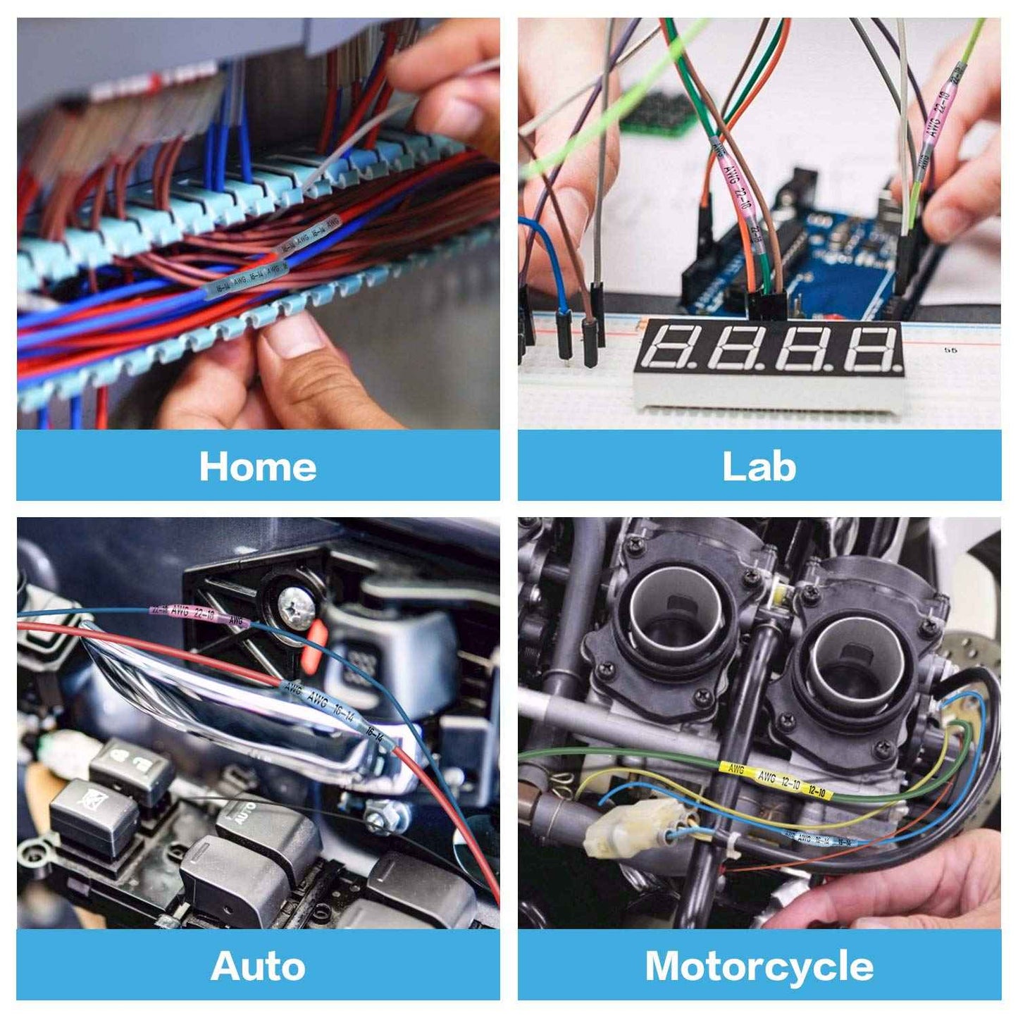 TICONN 360pcs Heat Shrink Butt Connectors Kit, AWG 24 – 10 4 Sizes Butt Splice, Insulated Waterproof Electrical Marine Automotive Wire Crimp Terminals (360pcs)