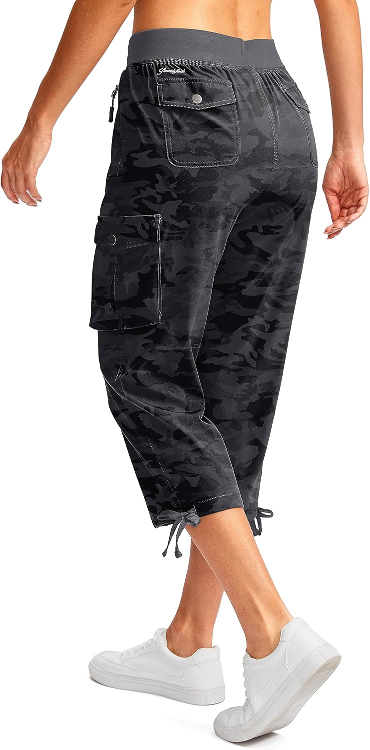 Soothfeel Women's Cargo Capris - Lightweight Quick-Dry Hiking Pants with 6 Pockets | Summer Casual Wear