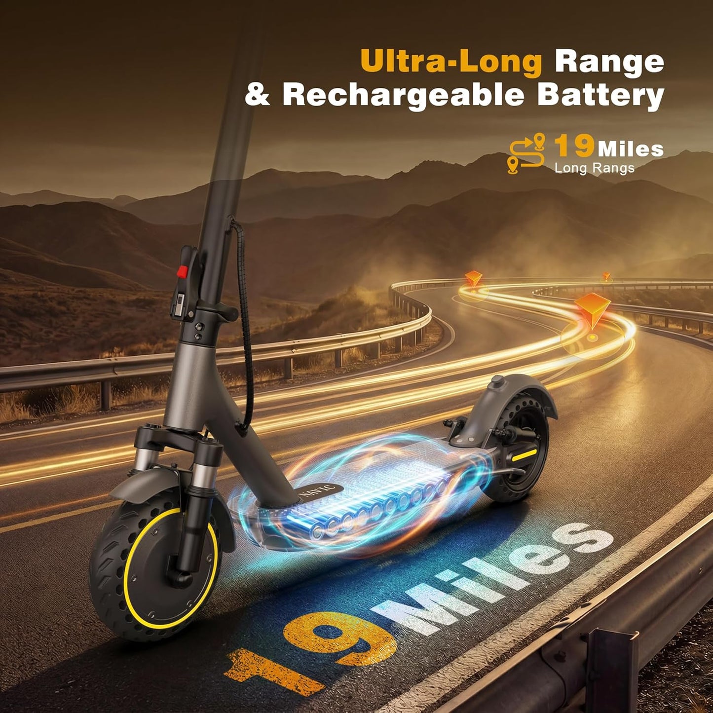 NAVIC Electric Scooter for Adults - Top Speed 22 MPH, 28-Mile Range, Dual Suspension, 10" Tires