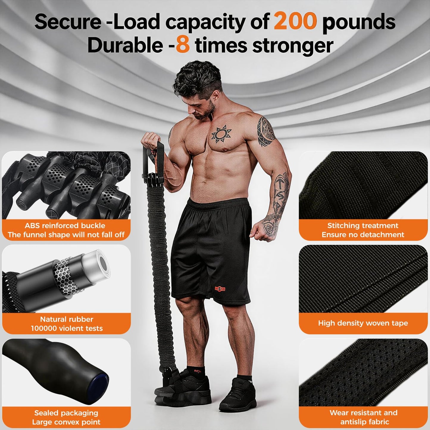 Innstar Pull Up Assistance Bands, Heavy Duty Resistance Band for Pull Up Assist, Adjustable Resistance 165-265lbs with Fabric Feet/Knee Rest, Pull Up Bands Assistance Bands (Upgrade Black 165lbs)