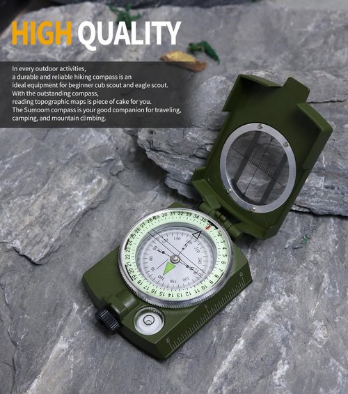 Compass for Military use Camping Survival Glow in The Dark Military Survival Gearfor for Hiking, Camping,Backpacking, Outdoor Activities - Best Survival Gifts Pack（Style C）