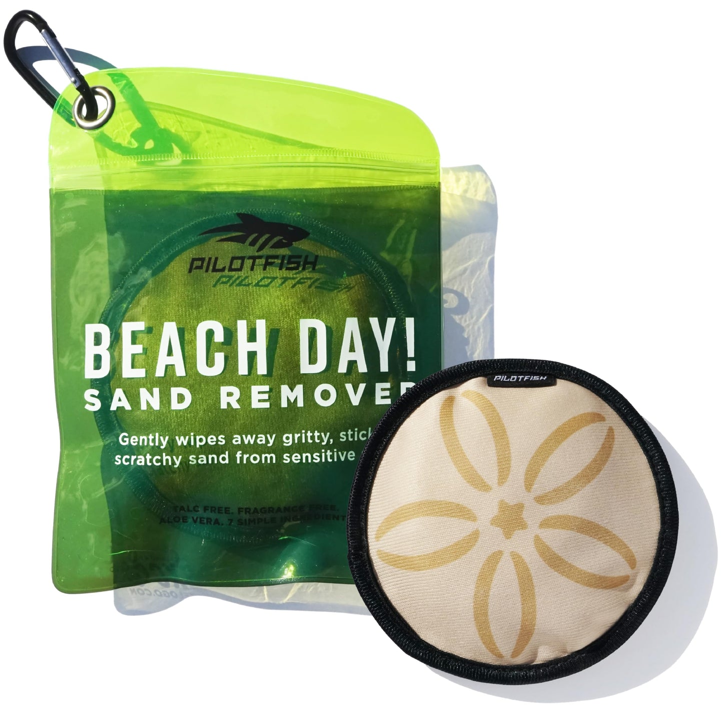 Pilotfish Beach Essentials Sand Remover Bag, Gentle Skin-Friendly Formula with 7 Natural Ingredients, Free of Talc and Fragrance, Sand Removal Beach Accessories, Must Haves, Gifts for Women