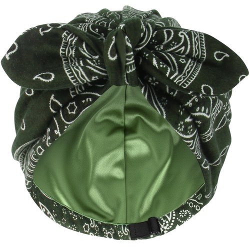 Ababalaya Satin Lined Beanies for Women Chemo Headwear Silky Lined Cotton Sleeping Cap (1, Green)
