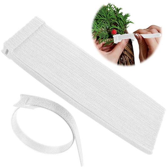 80Pcs Christmas Garland Ties White Hook and Loop Plant Cable Ties Adjustable Holiday Garland Ties Nylon Garden Plant Cable Strap for Wreath Garland Making Xmas Tree Door Banister Stairway Decoration