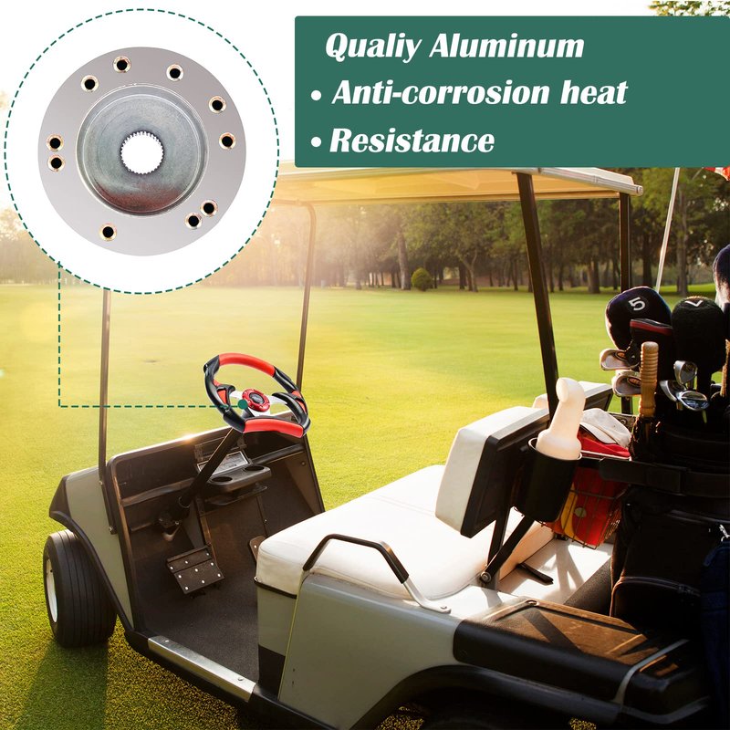 Roykaw Golf Cart Steering Wheel Adapter Compatible with YAMAHA Silver