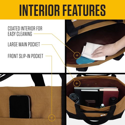Carhartt Classic Vertical Tote Bag - Durable Water-Repellent Design with Hand & Shoulder Straps