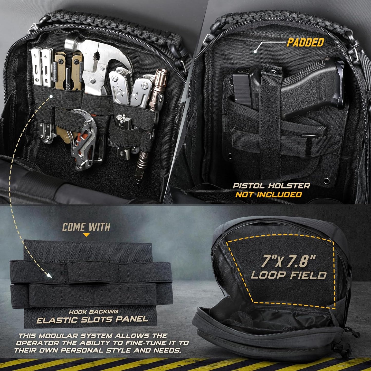 WYNEX Tactical Molle Admin Pouch - Large Capacity EDC Organizer with Double Layer Design & Elastic Webbing