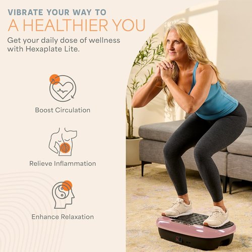 Lifepro HexaPlate Lite Vibration Plate - Full Body Exercise Machine with Magnetic Acupoints for Muscle Toning & Recovery