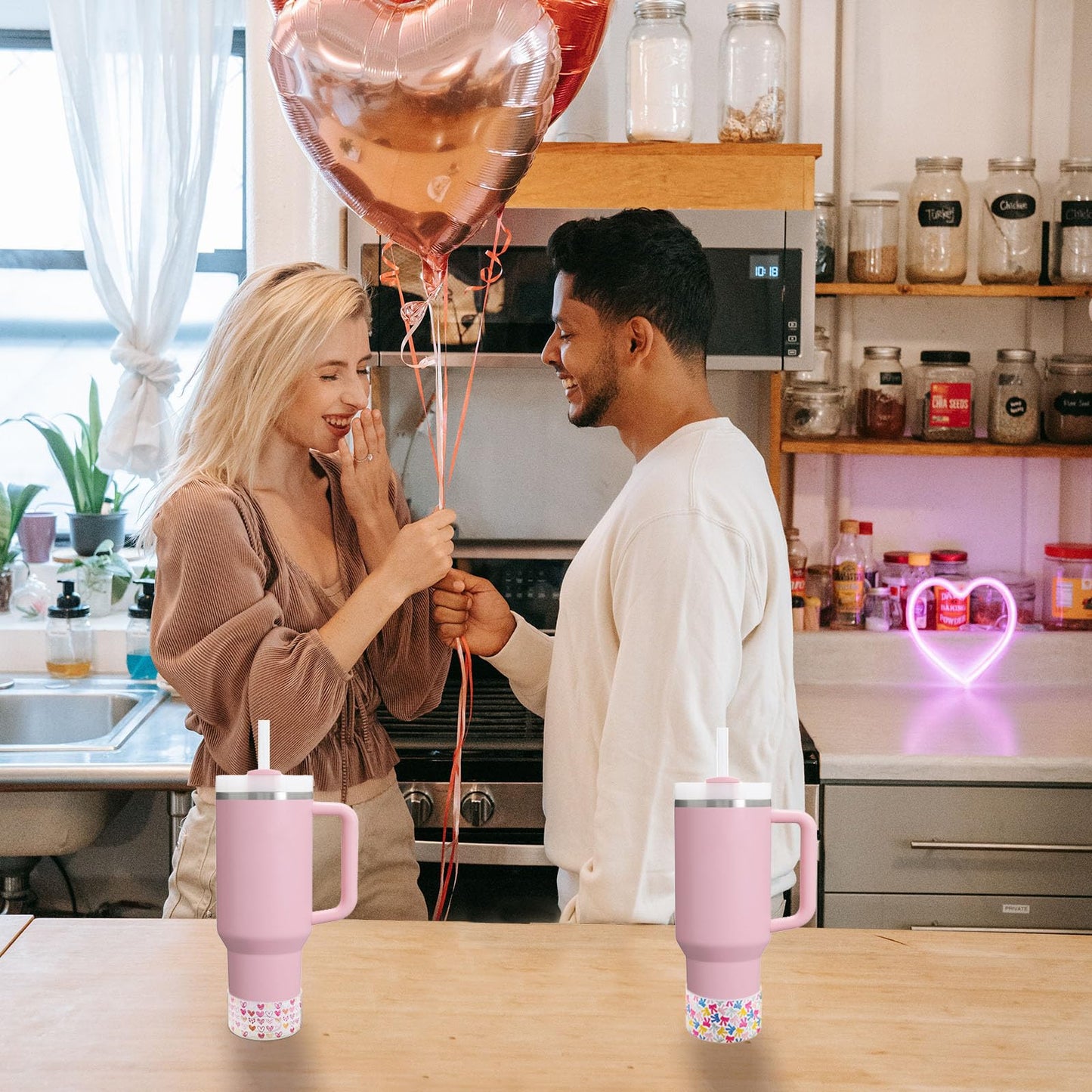 VirgoCCY 2-Pack Clear Transparent Boots for Mother's Day for Stanley Cup 40/30/20 oz, Bottom Protector for Owala Tumbler 40 oz & Stanley IceFlow 20/30 oz, Stanley Cup Accessories, Rabbit & Bird
