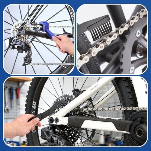 Nohumem] 5-in-1 Bike Chain Cleaner & Emergency Repair Tool Kit - Professional Bicycle Chain Scrubber, Gear Brushes, & 16-in-1 Multi-Tool - Complete Maintenance Set for Road, MTB, & E-Bikes (black)
