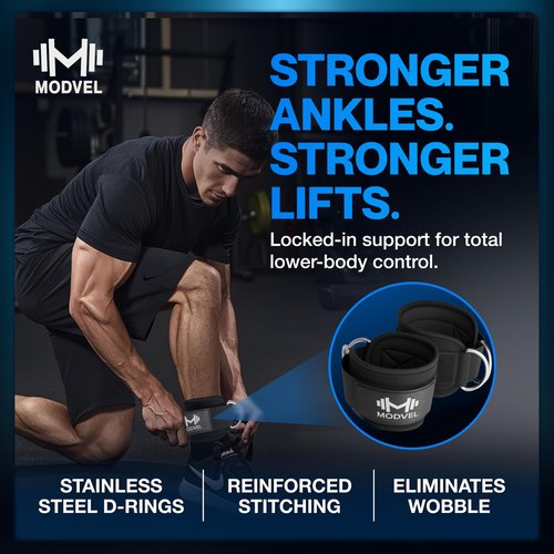 Modvel Ankle Strap (Single) for Cable Machine – Adjustable & Comfortable Gym Accessory for Strength Training, Weightlifting, and Injury Recovery – Durable Padded Support for Men & Women (Lavender)