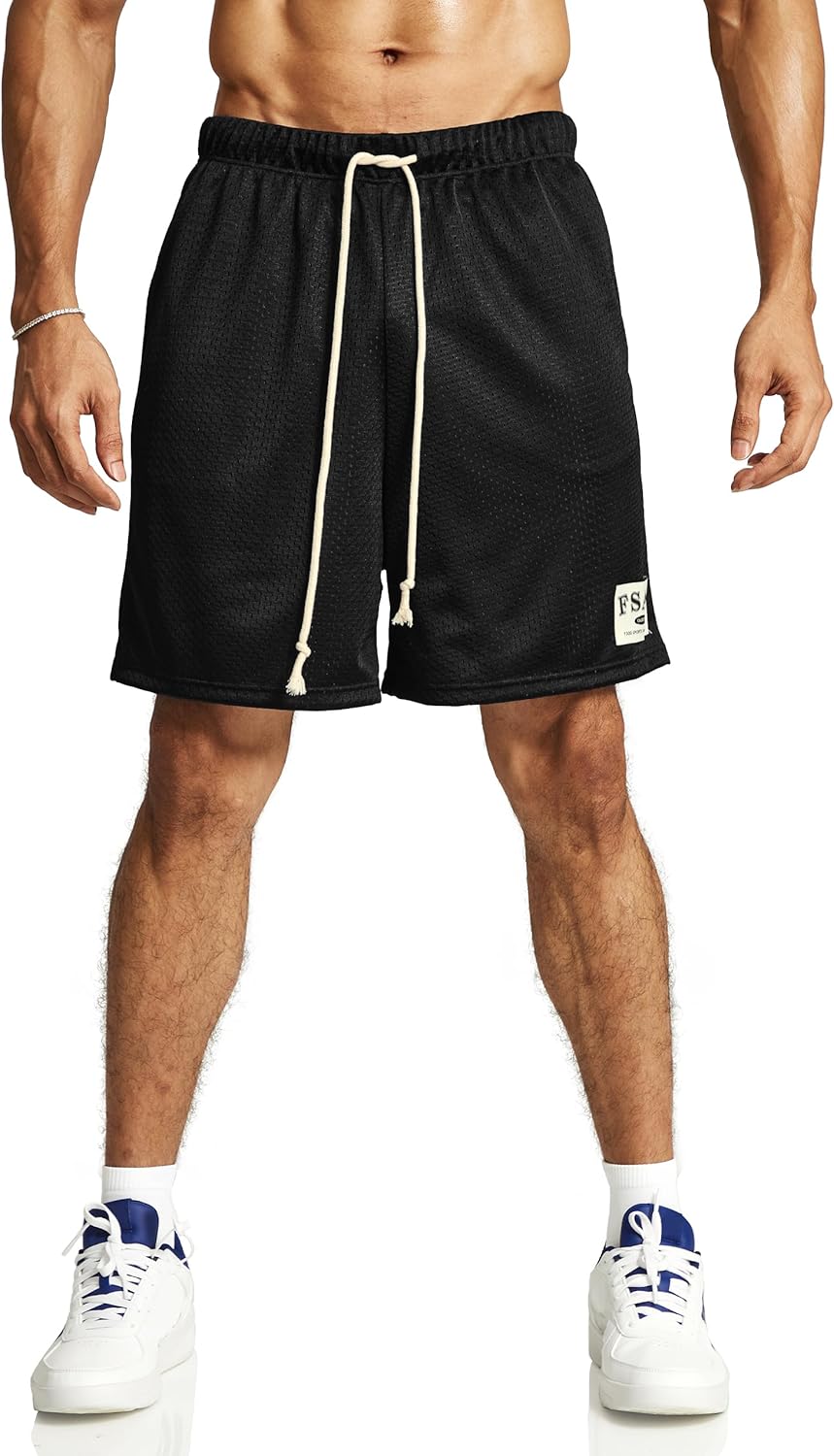 Ouber Men's Gym Shorts - Mesh Dry Fit Performance with Pockets | Ideal for Workouts & Basketball
