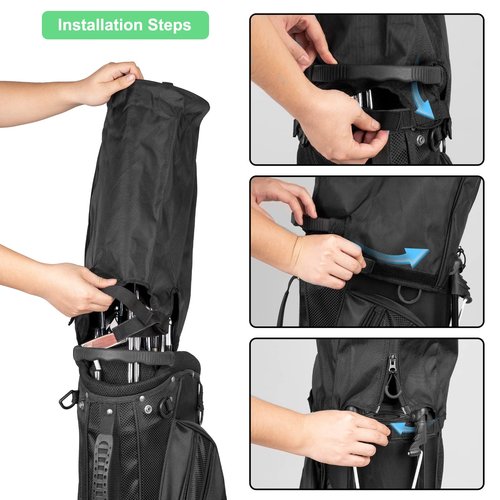 CRAFTSMAN GOLF Black Waterproof 1680D Golf Bag Dust Cover Rain Hood