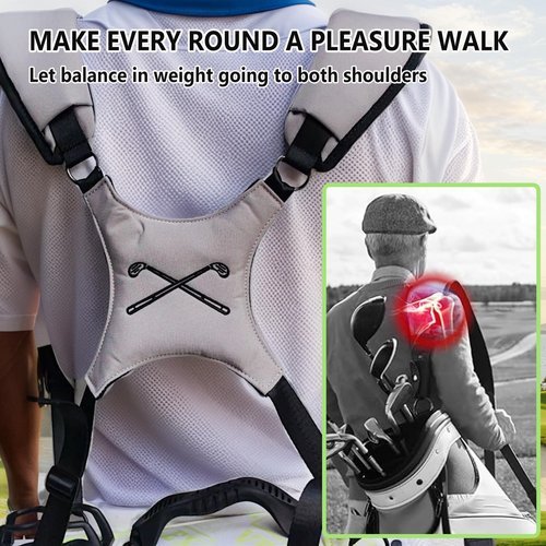 Zorslesy Golf Bag Straps, Universal Replacement Double Shoulder Adjustable Golf Carrying Bag Straps for Tool Backpacks, Cello Case, Ski Bag, Backpack Sprayer, Dog Backpack, Hiking Bag White