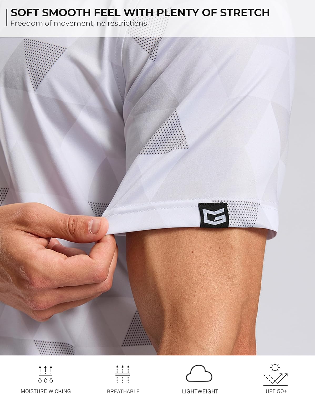Skiennix Men's Golf Shirt - Short Sleeve Moisture-Wicking Polo | Lightweight Casual Print Design