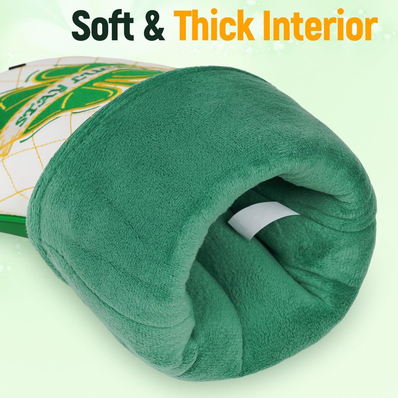 Golf Club Cover Clover Driver Headcover Lucky Golf Head Cover Premium Leather Golf Driver Headcover, Green Clover Design Stay Lucky Club Cover