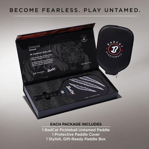 BadCat Pickleball Untamed Pickleball Paddle - Toray T700 Raw Carbon Fiber | Pro All-Court Performance | Thermoformed for Max Spin & Control | 16mm Core, Elongated Shape | 5.5" Handle | USAPA Approved