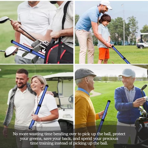 Golf Ball Retriever Tool Golf Easy Pick Up Balls Golf Ball Picker Upper Grabber Tool with Removable Portable Golf Ball Pick Up Premium Stainless Steel for Putter Golf Accessories Golf Gifts for Men