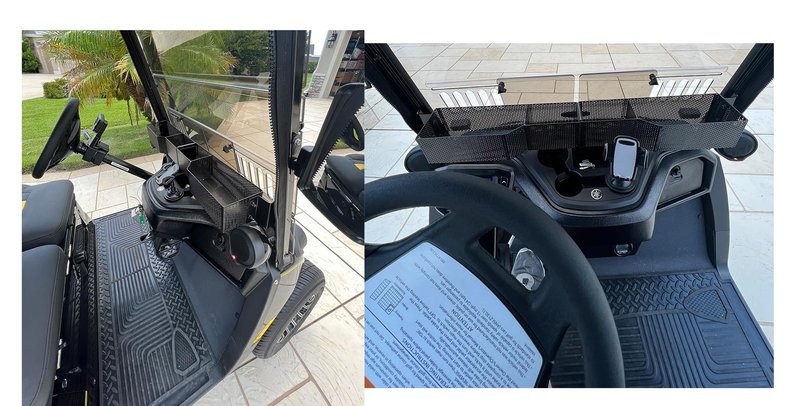 BestAccess Golf Cart Front Inner Dash Storage Basket and Rack Fits Yamaha G29 and Drive 2 Heavy Steel Golf Cart Mesh Basket