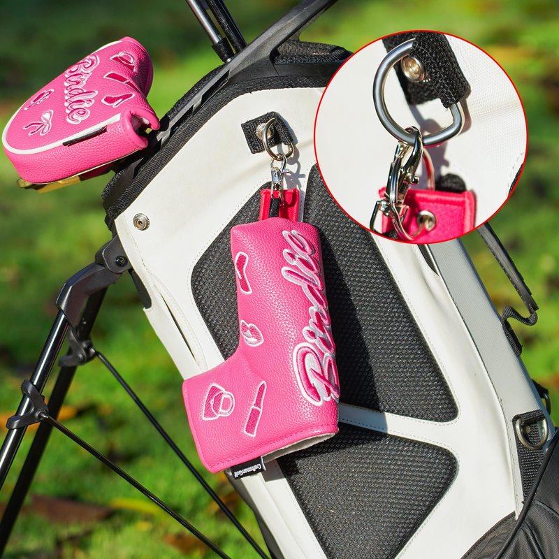 Craftsman Golf Lipstick Diamond Handbag Bow Pink Blade Putter Headcover Head Cover Gift for Women with Key Chain