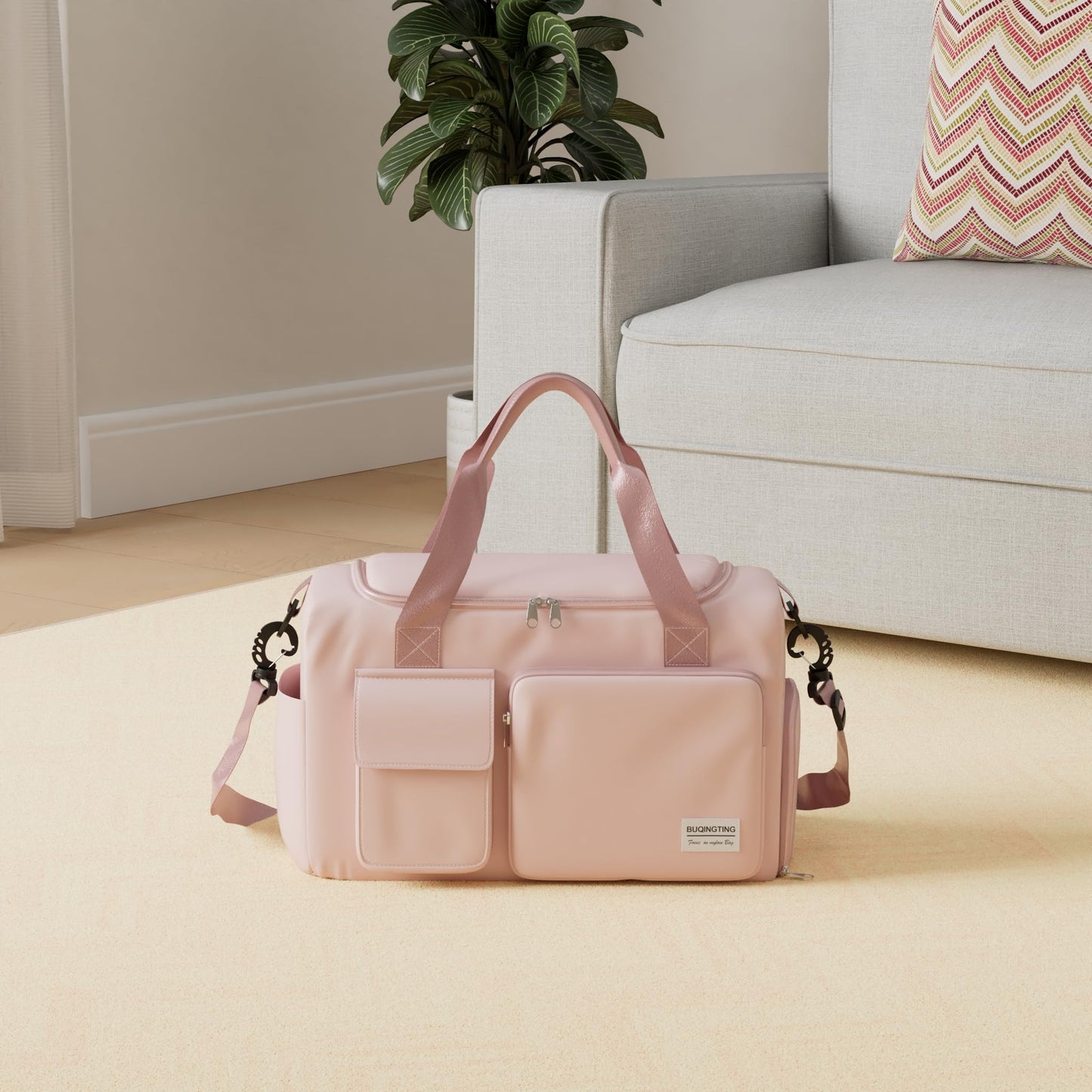 Weekender Bag for Women with Shoe Compartment, Gym Tote Bag, Waterproof Travel Duffle Bag Carry On Bag with Toiletry Bag