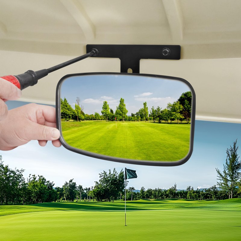 KAKABAS Universal Golf Cart Wide Rear View Mirror 8.07'' x 5'' Wide Panoramic Rearview Mirror for EZGO Club Car Yamaha
