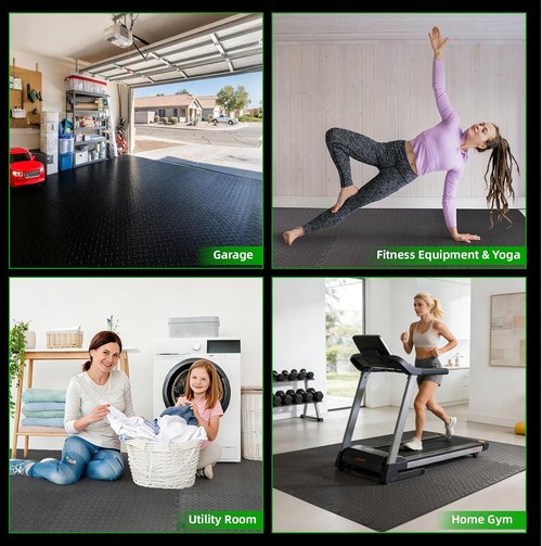 Art3d EVA Interlocking Exercise Mats - 1/2" Thick Foam Puzzle Flooring for Gym & Training | 24" x 24" Size, 6 & 12 Pack