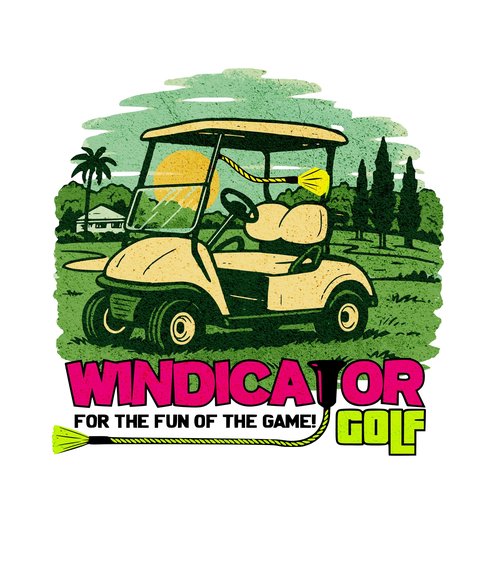 Tattle-Tail Golf Cart Wind Indicator (Neon Yellow)