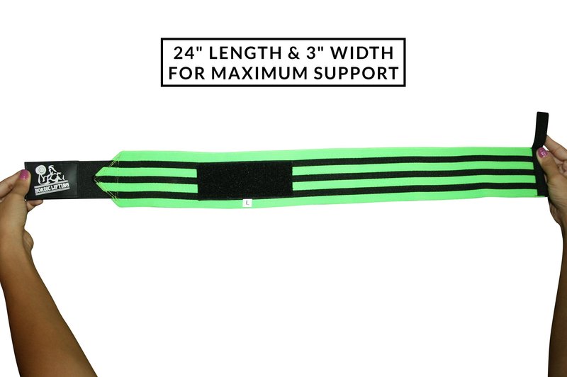 Wrist Wraps Super Heavy Duty (1 Pair/2 Wraps) 24" Support for Weight Lifting | Powerlifting | Gym | Cross Training - Weightlifting Thumb Loop - Men & Women - by Nordic Lifting -(Green)-1 Year Warranty