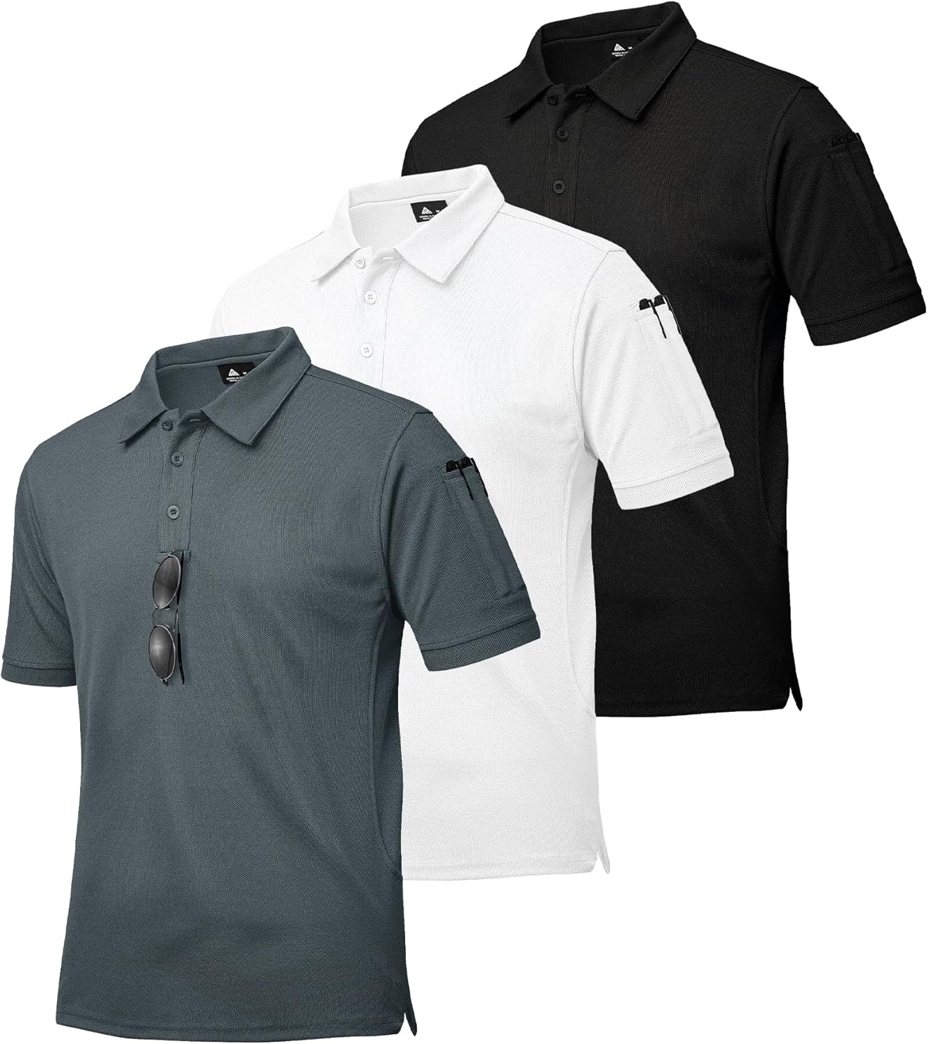 ZITY Men's Polo Shirts - 3 Pack Short Sleeve Golf Shirts | Moisture-Wicking Comfort