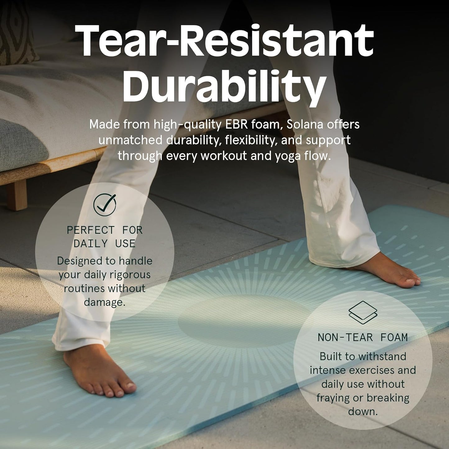 Retrospec Solana Yoga Mat - 1" Thick Non-Slip Exercise Mat with Nylon Strap for Home Workouts