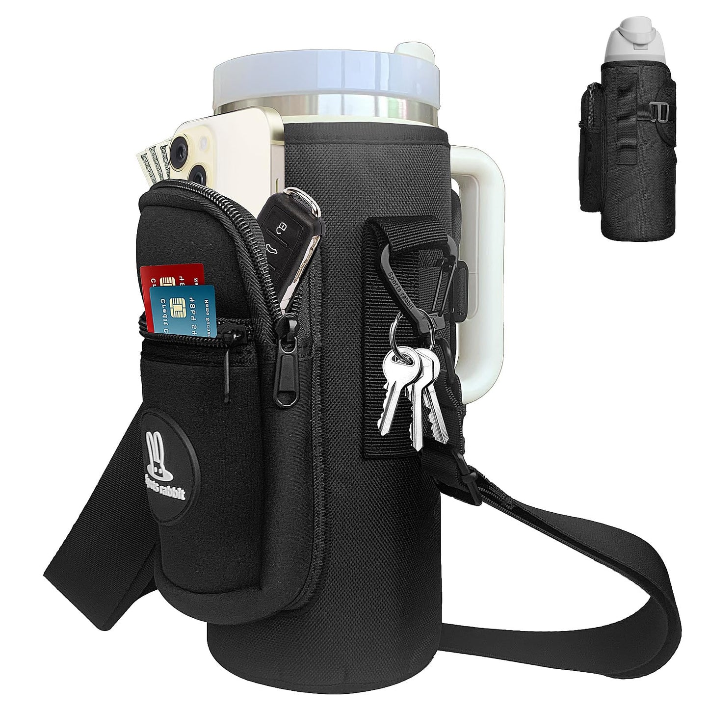 Sports rabbit Water Bottle Carrier with Strap – Universal Fit for 40oz