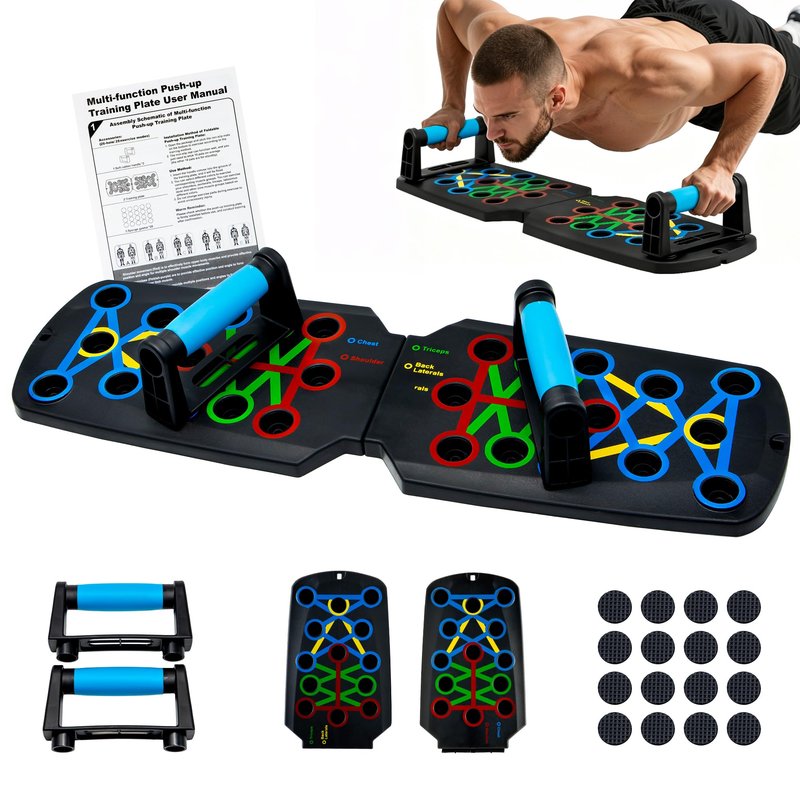 Push Up Board Fitness, Portable Dismountable 17 in 1 Push Up Bar at Home Gym, Multi-functional Pushup Stands Professional Strength Training Equipment For Man and Women