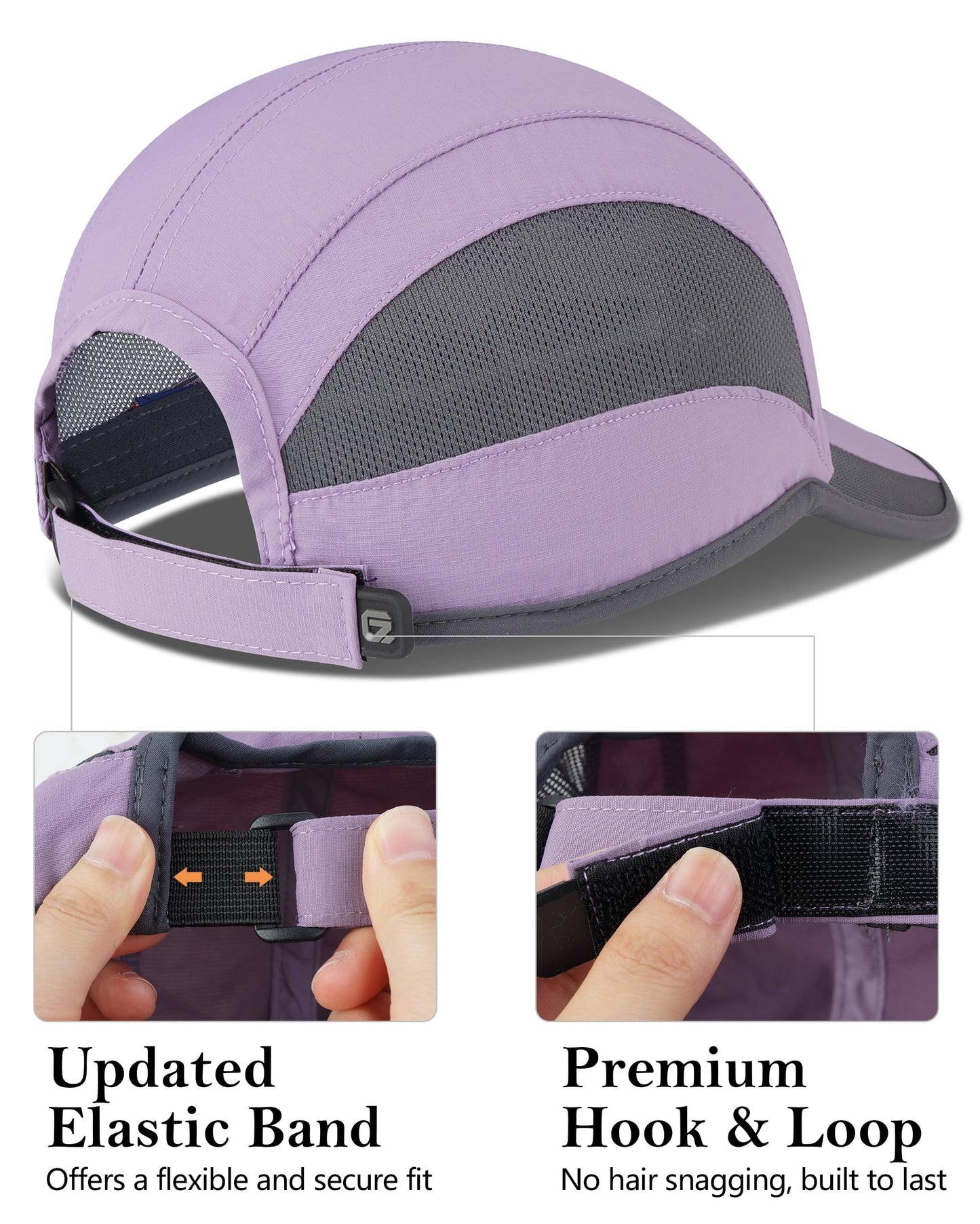 GADIEMKENSD Cooling Running Hat Quick Dry Summer Baseball Cap UPF50+ Sports Sun Caps Breathable Mesh Trucker Dad Hats Unstructured for Golf Tennis Hiking Gym Travel Camping Purple M/L 7-7 1/2