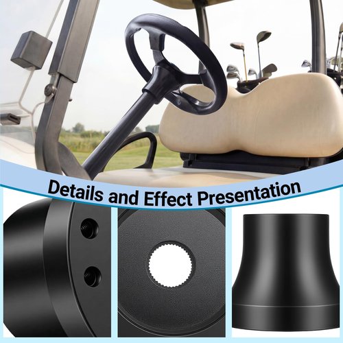 MIXOPOLY Golf Cart Steering Wheel Hub Adapter fits EZGO TXT/RXV Model, Black and Anti-rust