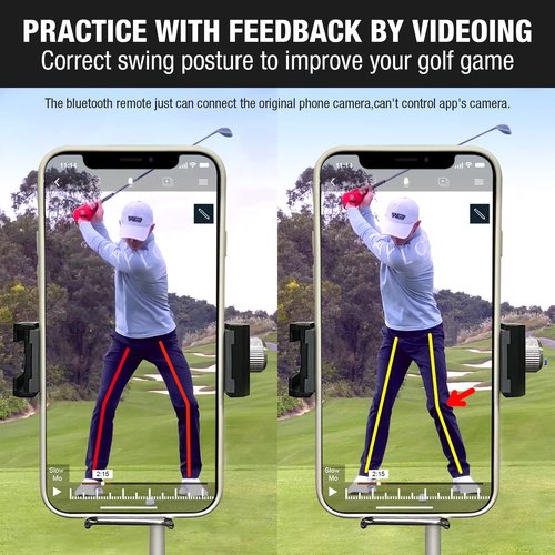 Dprofy Magnetic Golf Phone Holder,Golf Analyzer Accessories with Bluetooth Wireless Remote, Record Golf Swing, Golf Putting Training Aids Works with Alignment Stick and Golf Bag