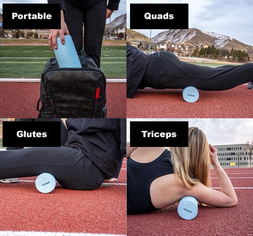 GolgiStim Medium Density Foam Massage Roller - Light Blue Trigger Point Tool for Deep Tissue Recovery | 11.8 Inch
