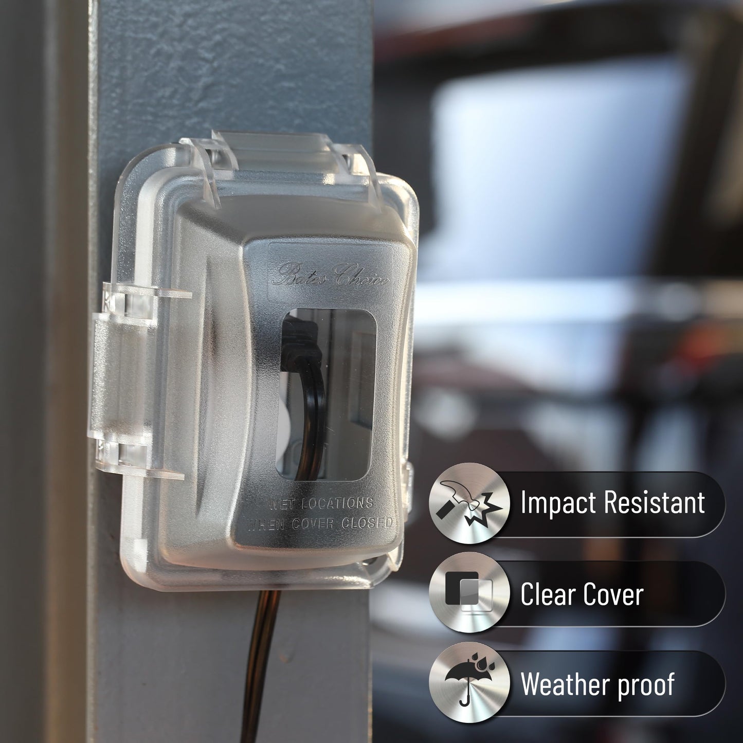 Bates- Weatherproof Electrical Outlet Cover, 3 Pack, 1-Gang, Outdoor Outlet Cover Weatherproof