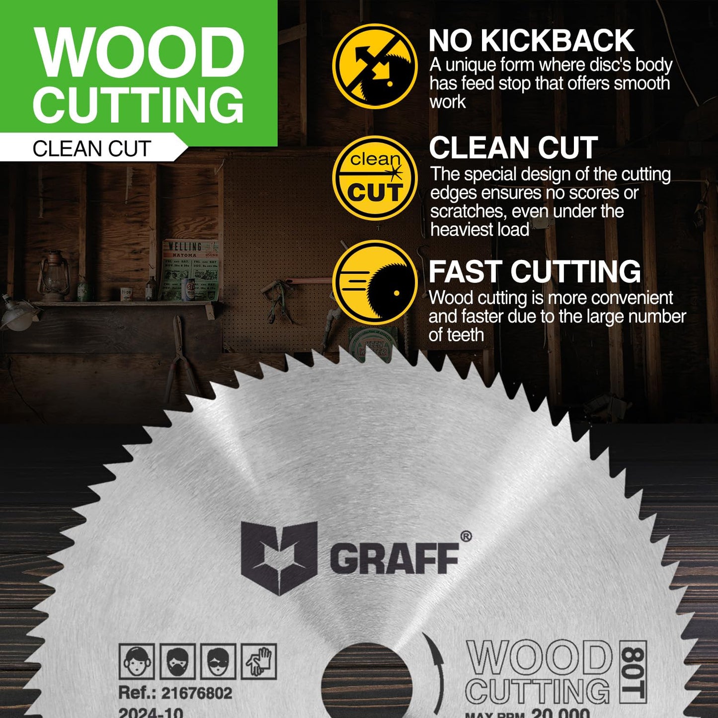3 Inch Circular Saw Blade for Wood, Plywood, Laminate, Drywall, Plastic – 80T Wood Cutting Circular Saw Blade with 3/8 Inch Arbor from GRAFF