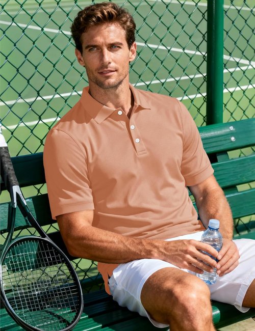 MAGCOMSEN Men's Polo Shirt - Quick Dry Short Sleeve Golf T-Shirt for Casual Outdoor Performance
