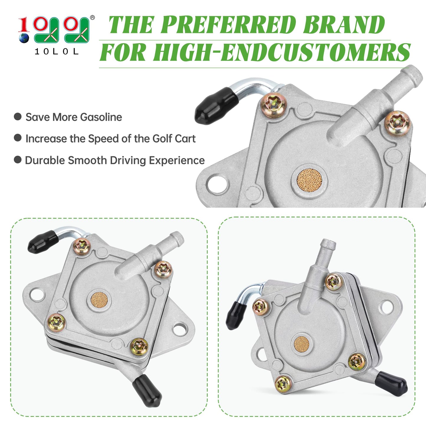 10L0L Golf Cart Fuel Pump Impulse Kit for Yamaha Club Car DS/Precedent Gas Golf Cart, Replace OEM 1014523, 1014524, JN6-F4410-00, JF2-24410-20