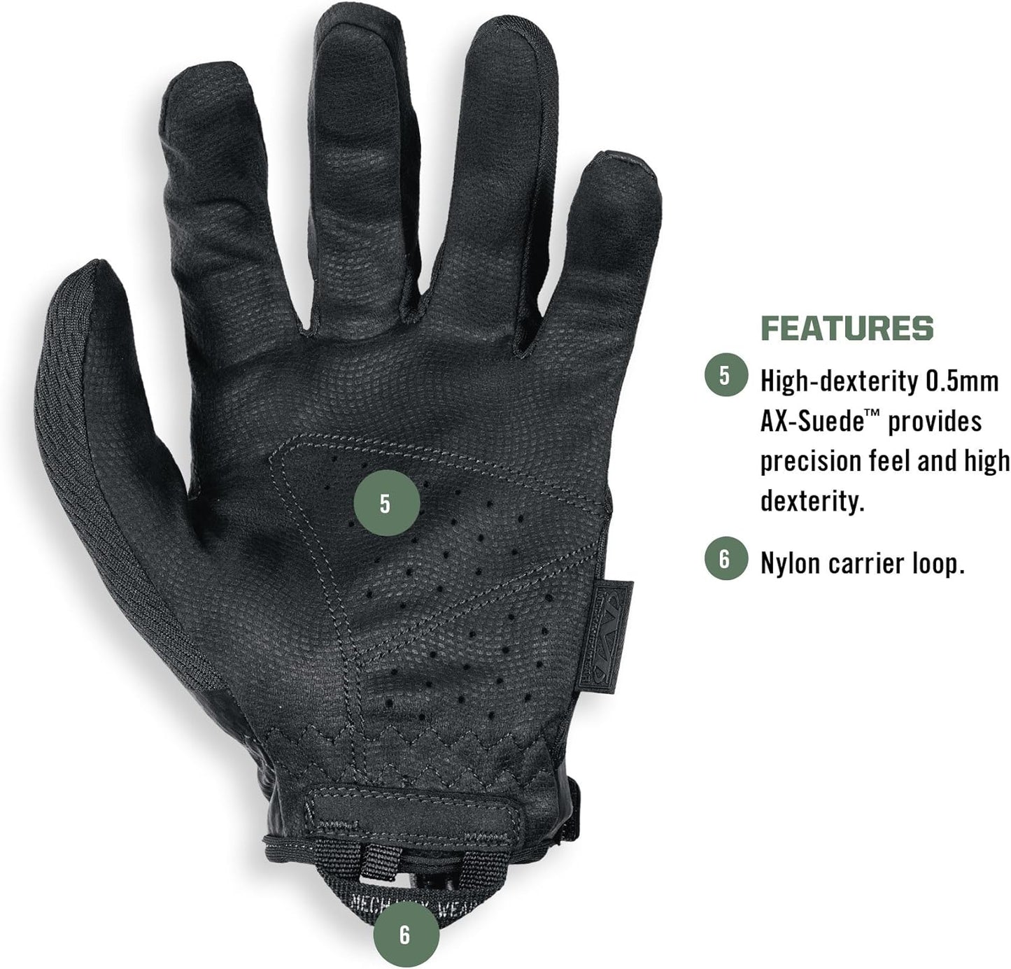 Mechanix Wear Tactical Gloves - High-Dexterity 0.5mm Work Gloves for Airsoft & Utility Use | Black, Medium