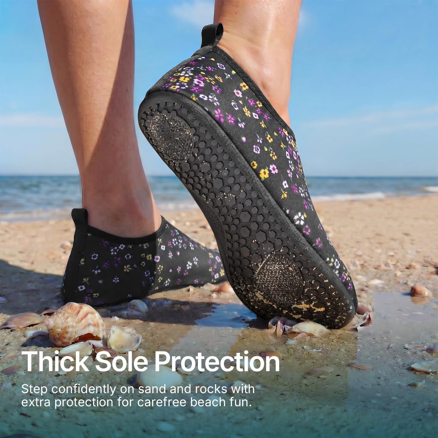 Water Shoes for Women Men Quick-Dry Aqua Socks Swim Beach Barefoot Yoga Exercise Wear Sport Accessories Pool Camping Must Haves Adult Youth Size 8.5-9.5Women/7.5-8.5Men