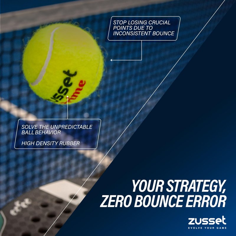 ZUSSET Padel Balls Prime 2025 (6 Pack) | High-Pressure High-Speed Response for Explosive Shots | Reinforced Felt for Extended Durability & Accuracy | Tournament-Ready Padel Ball for Pro Competitions