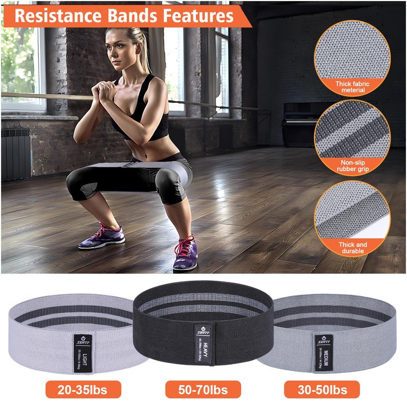 SERTT 12Pcs Foam Barbell Pad Set for Squats, Hip Thrust Pad Gym Essentials Set for Workout, 1 Gym Pad, 1 Carry Bag, 2 Lifting Strap, 2 Ankle Cuffs, 3 Ankle Risistance Band, 3 Hip Resistance Bands