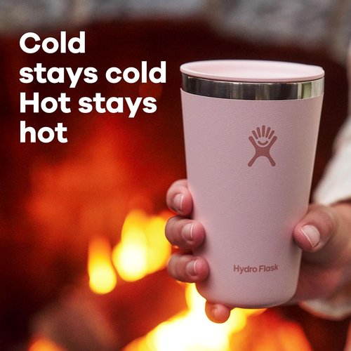 Hydro Flask All Around Tumbler - Insulated Travel Mug with Press-In Lid - 20 Oz Trillium Pink