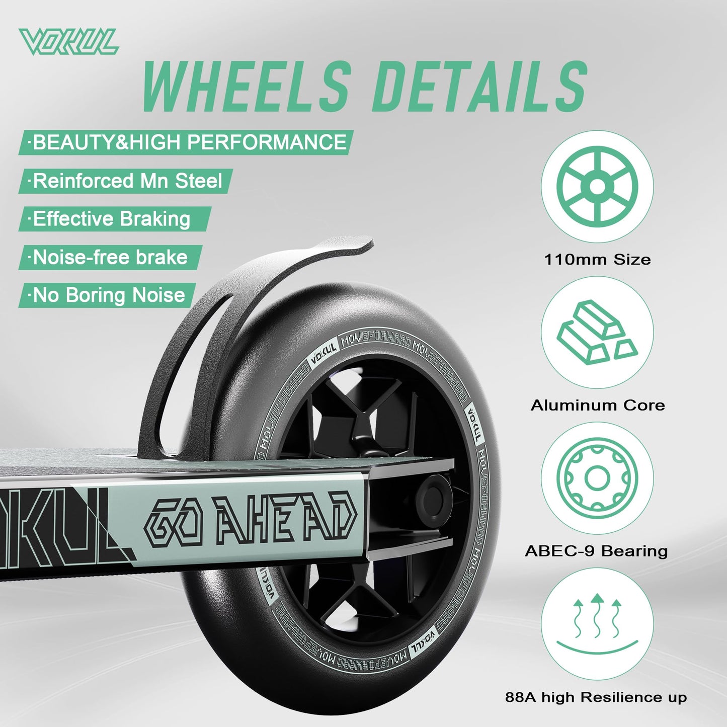 VOKUL K1 Pro Stunt Trick Scooter for Kids 8 Years and Up Freestyle Skate Park Street for Boys Girls